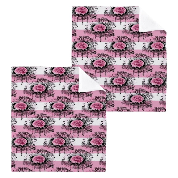 BZSMCE Towel Cotton Face Towel Soft Hand Towels Fashion Pink Floral Lattice Pattern