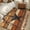 Burnt Orange, variant on Yellow Brown Texas Star 3ft Round Rug, Retro Country Star Farmhouse Wooden Non-Skid Rubber Backing Large Area Rugs - Living Room Bedroom Home Office, Indoor Floor Mat Carpets Washable Rug