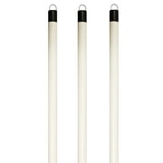 GMA Group 36 Inch Replacement White Wood Blind Tilt Wand Control Rod | Drapery Rod Black Metal Tip Closed Hook for Window Blinds - 1/2" D (12mm), Pack of 3