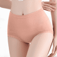 thumbnail image 2 of Fulorrnie High Waisted Seamless Tummy Control Underwear for Women Breathable Shapewear Panties Wide Comfort Waistband No Roll Brief, Pink, One Size, 2 of 6