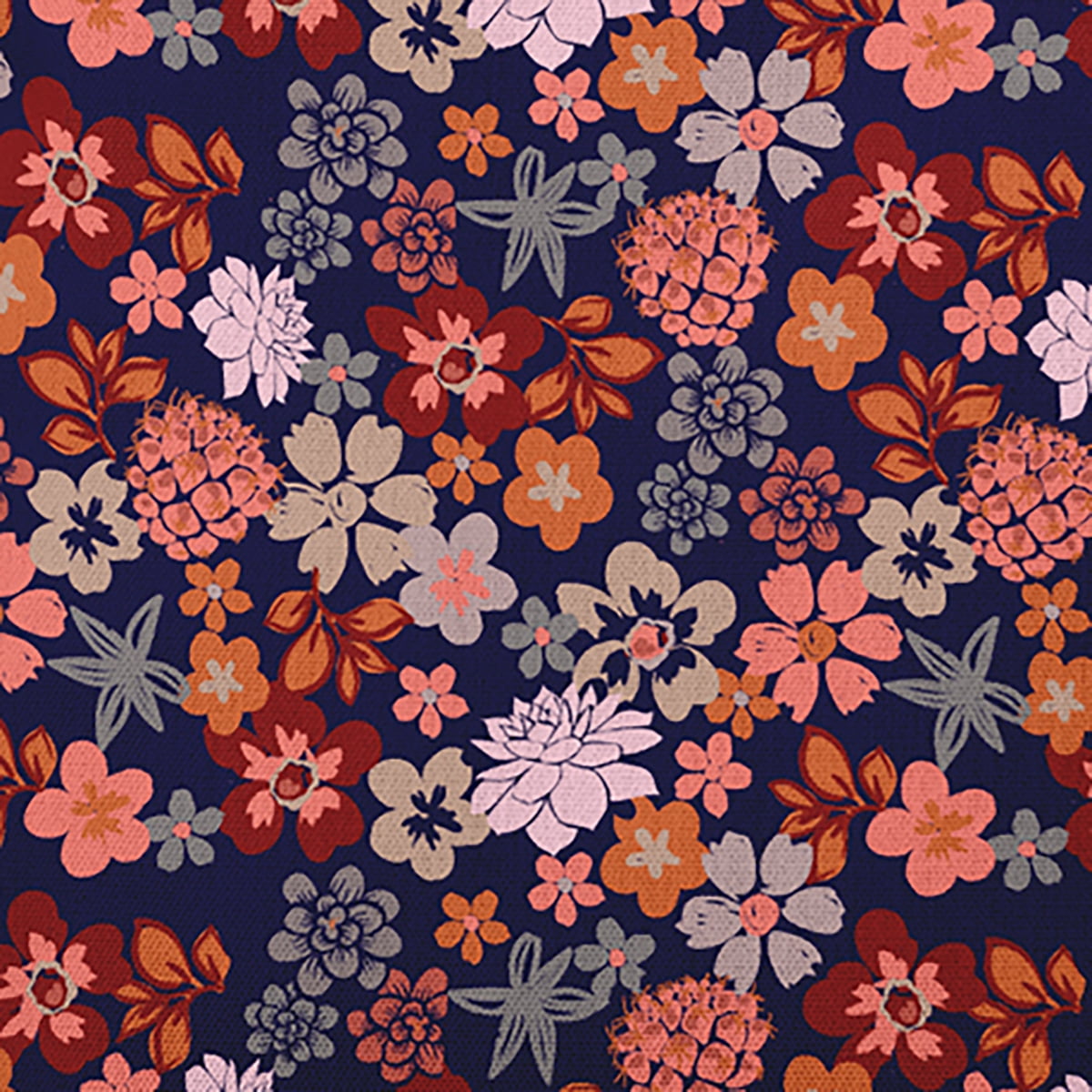 16" x 16" Simply Daisy Succulent Garden Polyester Indoor/Outdoor Pillow, Navy Qty 1