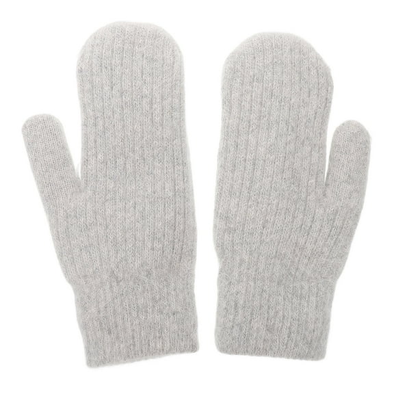 1 Pair Warm Knitted Padded Gloves for Men and Women Thick Cozy Full Finger Mittens for Cold Weather
