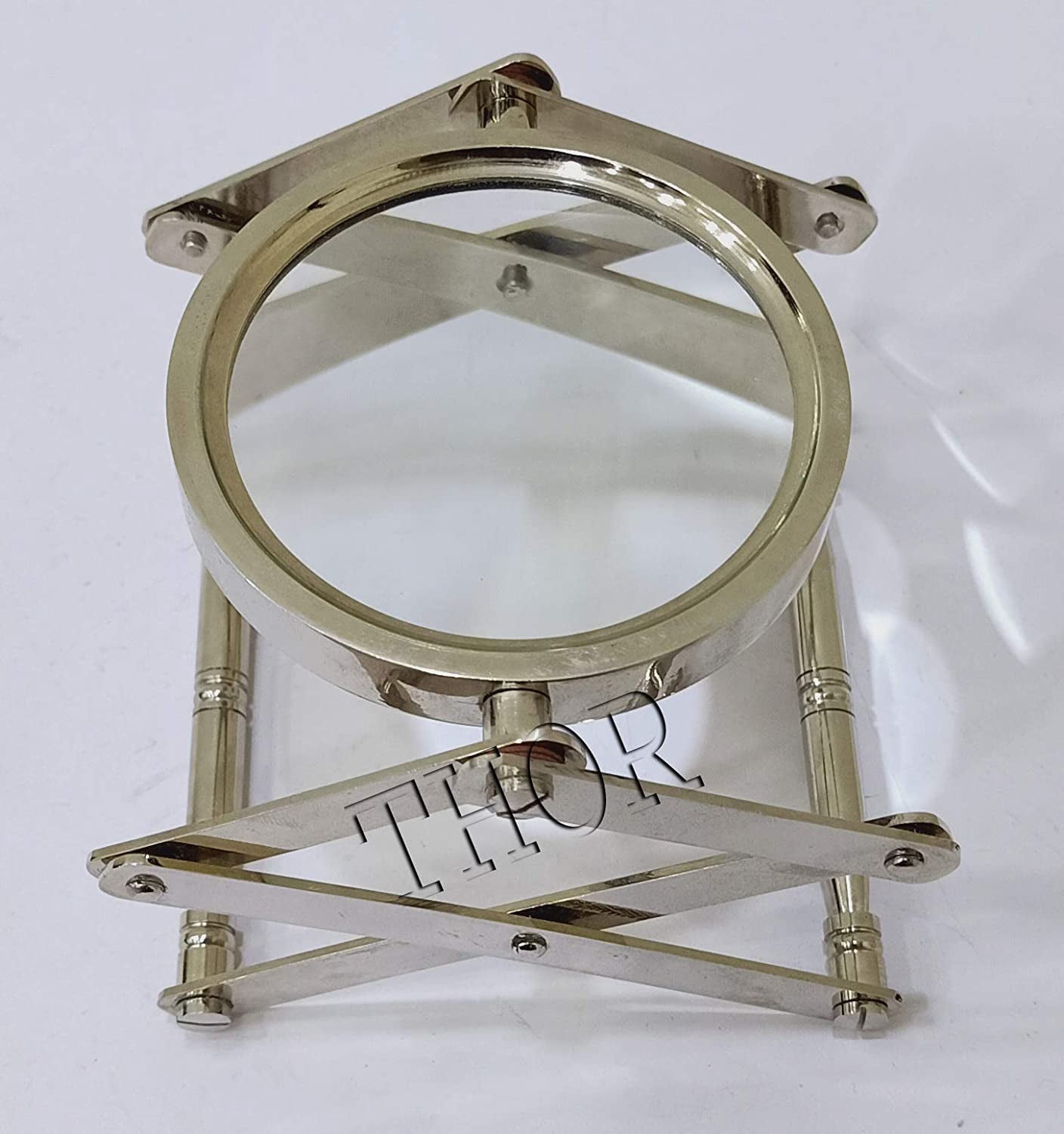 Brass Nautical Desktop Vintage Style Magnifier Adjustable Magnifying Glass 4 Inch