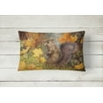 thumbnail image 2 of Carolines Treasures BDBA0097PW1216 Grey Squirrel in Fall Leaves Fabric Decorative Pillow, 2 of 3
