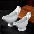 thumbnail image 7 of Hzsb White Ceramic Gravy Boat Sauce Server with Large Pour Spout Non-Slip Bottom Gravy Dispenser for Gravy Salad Dressings, 7 of 7