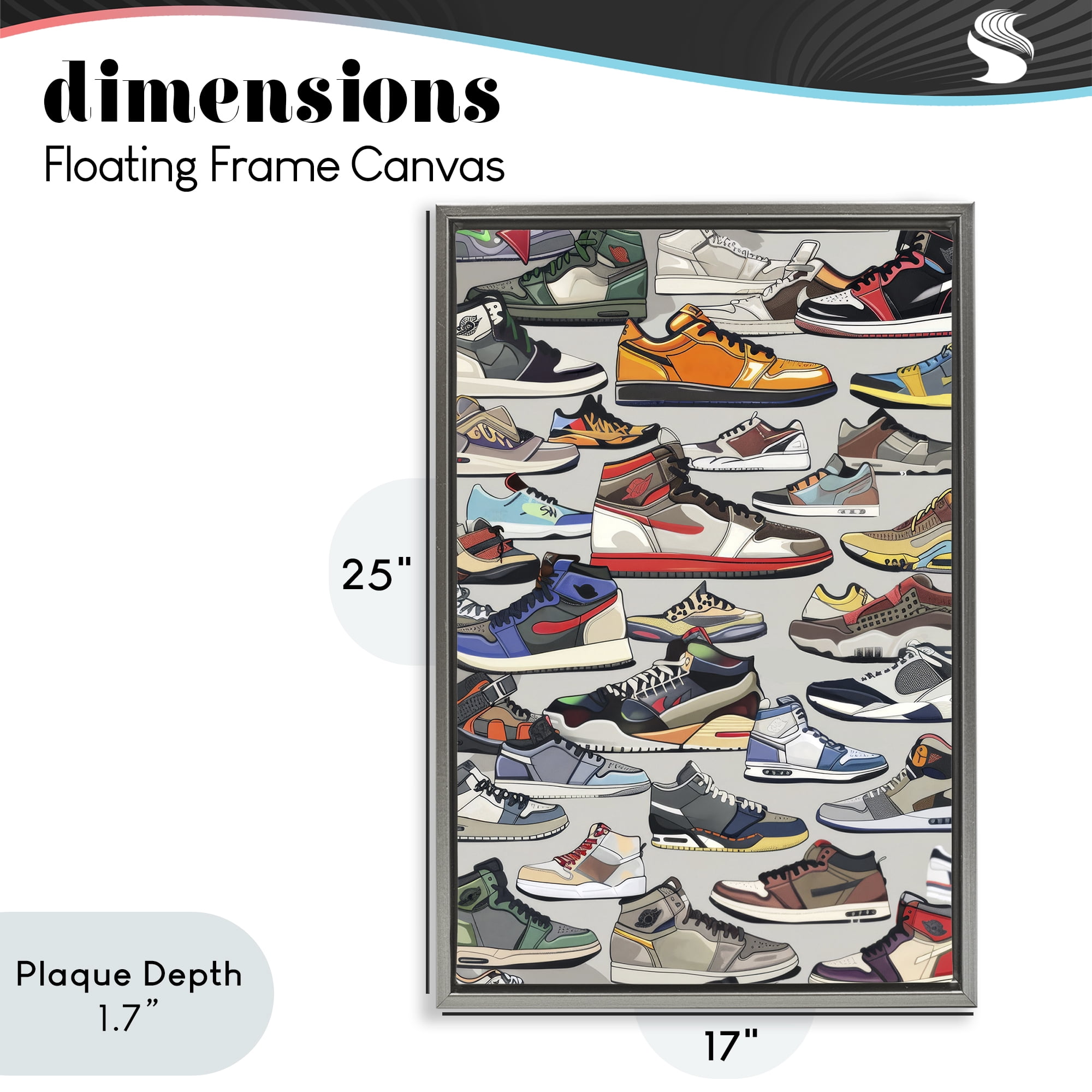 Stupell Industries Shoe Time Urban Styles Gray Framed Floater Canvas Wall Art, design by Ray Powers