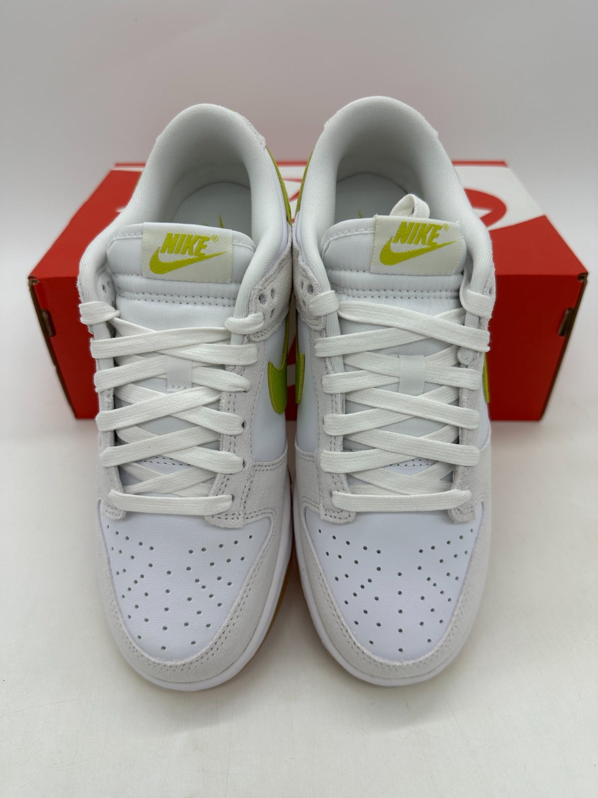 Nike Dunk Low Women's Size 8 White Green Gum Leather Athletic Shoes HJ7335 133