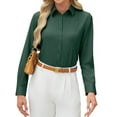 thumbnail image 2 of Siliteelon Women's Long Sleeve Button Down Shirts Wrinkle-Free Office Work Blouse, 2 of 8