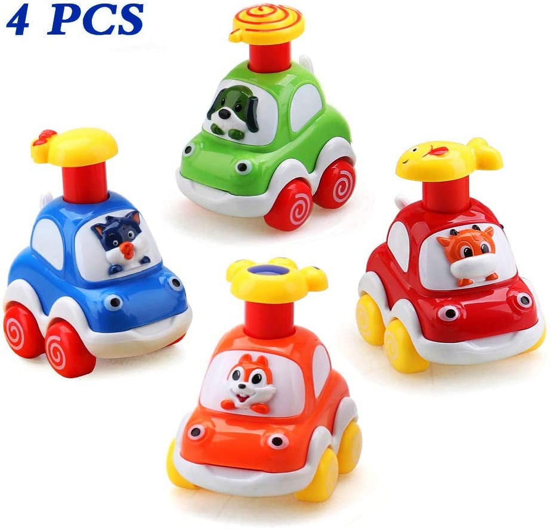 Baby Car Toy for 1 Year Old Toddler Cartoon Wind up Cars for 2 Year Old Boys Birthday Gift Toys Age 1-4pcs