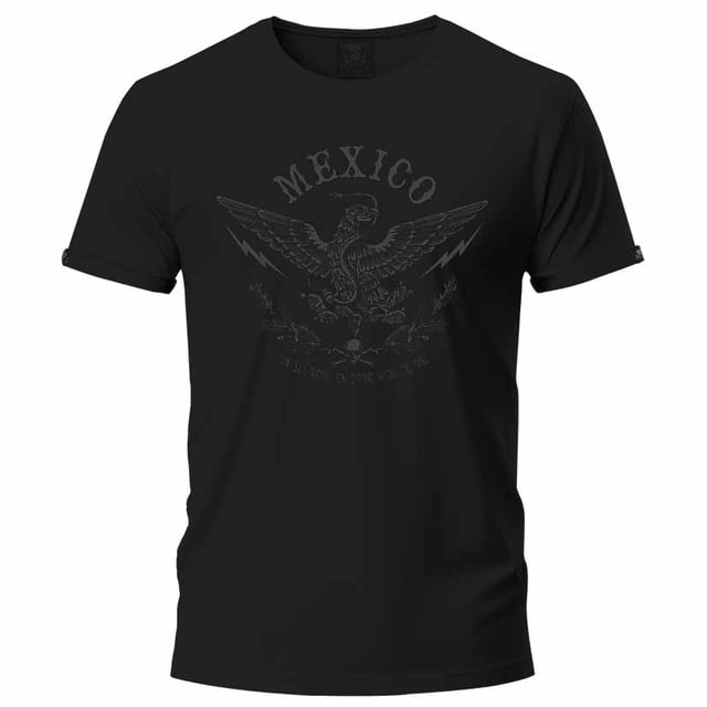 Playera Negra Manga Corta Grande Águila MX Black
