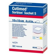 Cutimed Sorbion Sachet S Cellulose Gelling Fiber Wound Dressing White 4 x 4 Sterile 7323206, 10 Ct