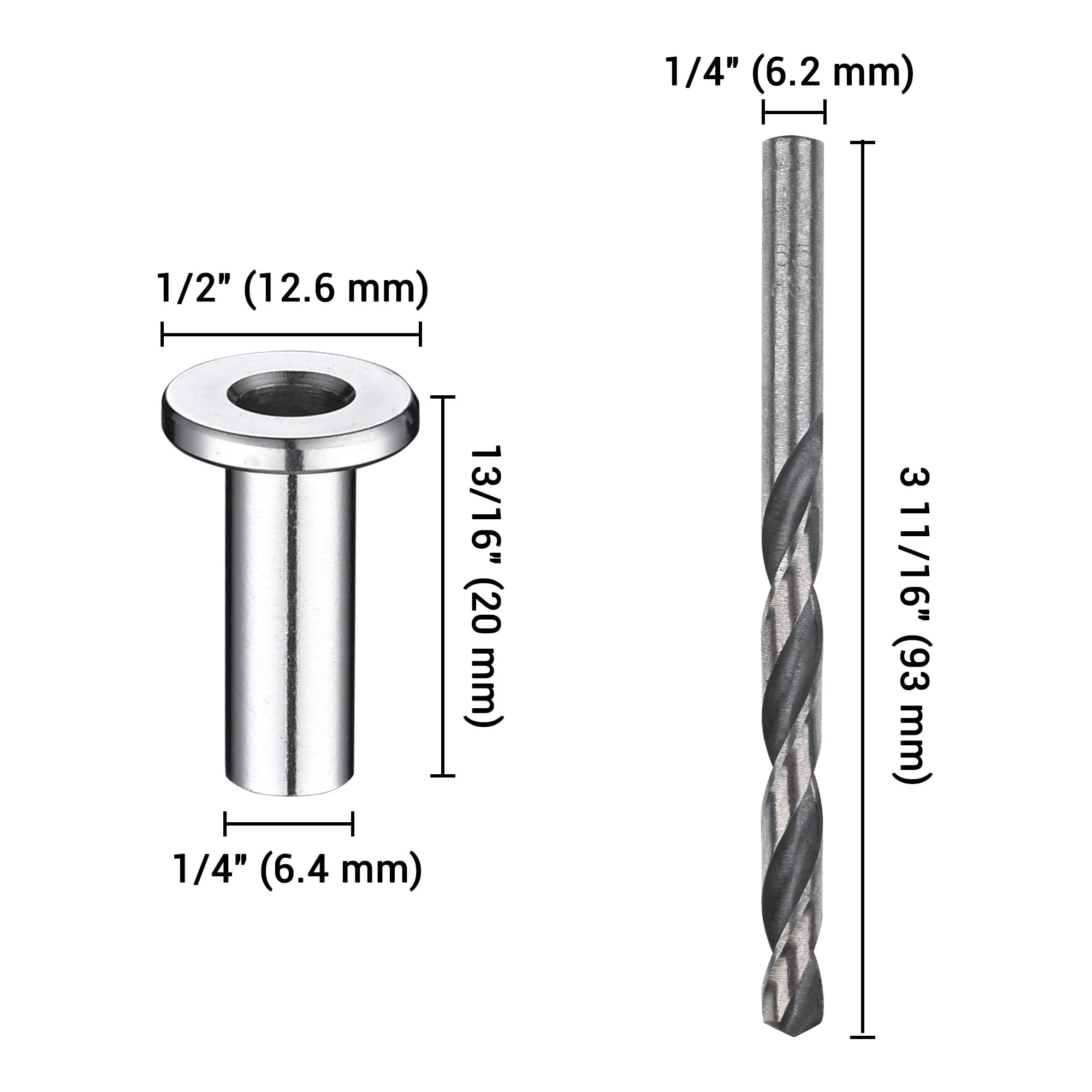 316 Stainless Steel Protector Sleeves Hardware Grommet Cable Railing Kit 50 Pack