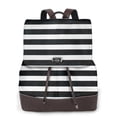 thumbnail image 1 of Easygdp Black And White Stripes Mochila de Cuero para Mujeres, Bolso de Hombro, Bolsos de Mano de Moda para Trabajo y Viajes, 1 of 4