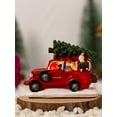 thumbnail image 5 of Christmas Vintage Red Truck LED Light Decor,Holiday Truck Collectible Figurine Sculpture Table Decor,Red Car and Christmas Tree Resin Ornament for Home,Table,Garden,Bar,Bookshelf,Fireplace, 5 of 8