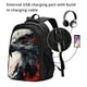 thumbnail image 2 of Easygdp Red Black Ink Style Bald Eagle Mochila para Laptop de Viaje con Puerto USB, Mochila para Laptop con Puerto de Carga USB para Mujeres y Hombres, 2 of 7