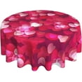 thumbnail image 6 of Valentine''s Day Love Heart Round Tablecloth 60 Inch, Washable Polyester Table Cloth Cover, Water Resistant Spill Proof Table Cloth for Kitchen Holiday Dining Room Party Picnic Decor, 6 of 6