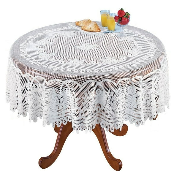 Kayannuo White Round Tablecloth White or Cream Lace Kitchen Table Cloth Tablecloth Round or Oblong choice Off White Polyester Round Table Cloth Lace Pattern Floral