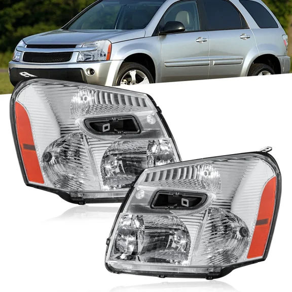 MOSTPLUS Headlights for 2005 2006 2007-2009 Chevy Equinox Headlights Head Lamps Chrome