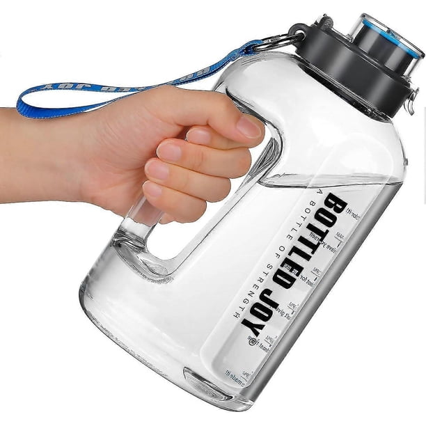 2026 Water Bottle with Time Markings, BOTTLED JOY 1.5 Litre Sports Water Bottle with Handle Leakproof Reusable & BPA Free, Flip Cap with Cleaning