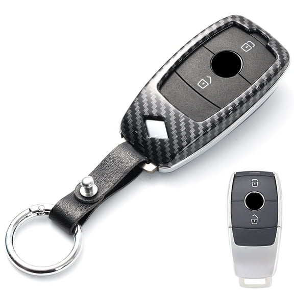 DON'T TOUCH MY KEY Carbon Fiber Car Key Cover Case Shell Holder for Benz A-Class B-Class C-Class