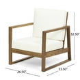 thumbnail image 2 of Eclipse Acacia Wood Outdoor Club Chair with Cushion, Teak and Beige, 2 of 8