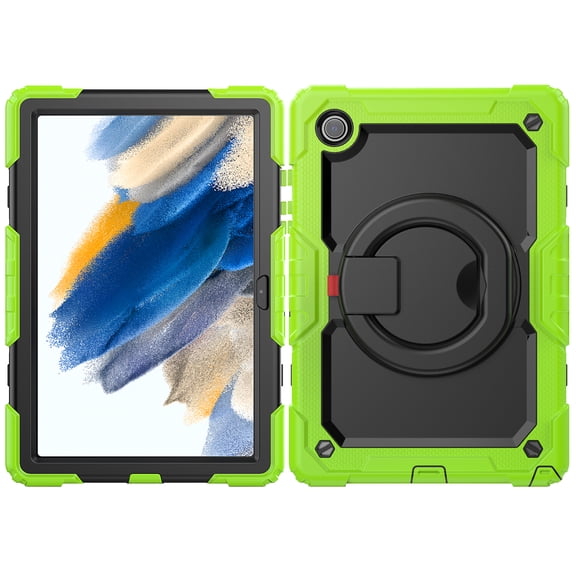 Galaxy Tab A8 (10.5") Case (SM-X200) - TECH CIRCLE [3-in-1 Case] Shockproof Rugged Case with [Rotating Kickstand & Handle] Protective Kids Case for Samsung Galaxy Tab A8 10.5-Inch 2022 Release, Green