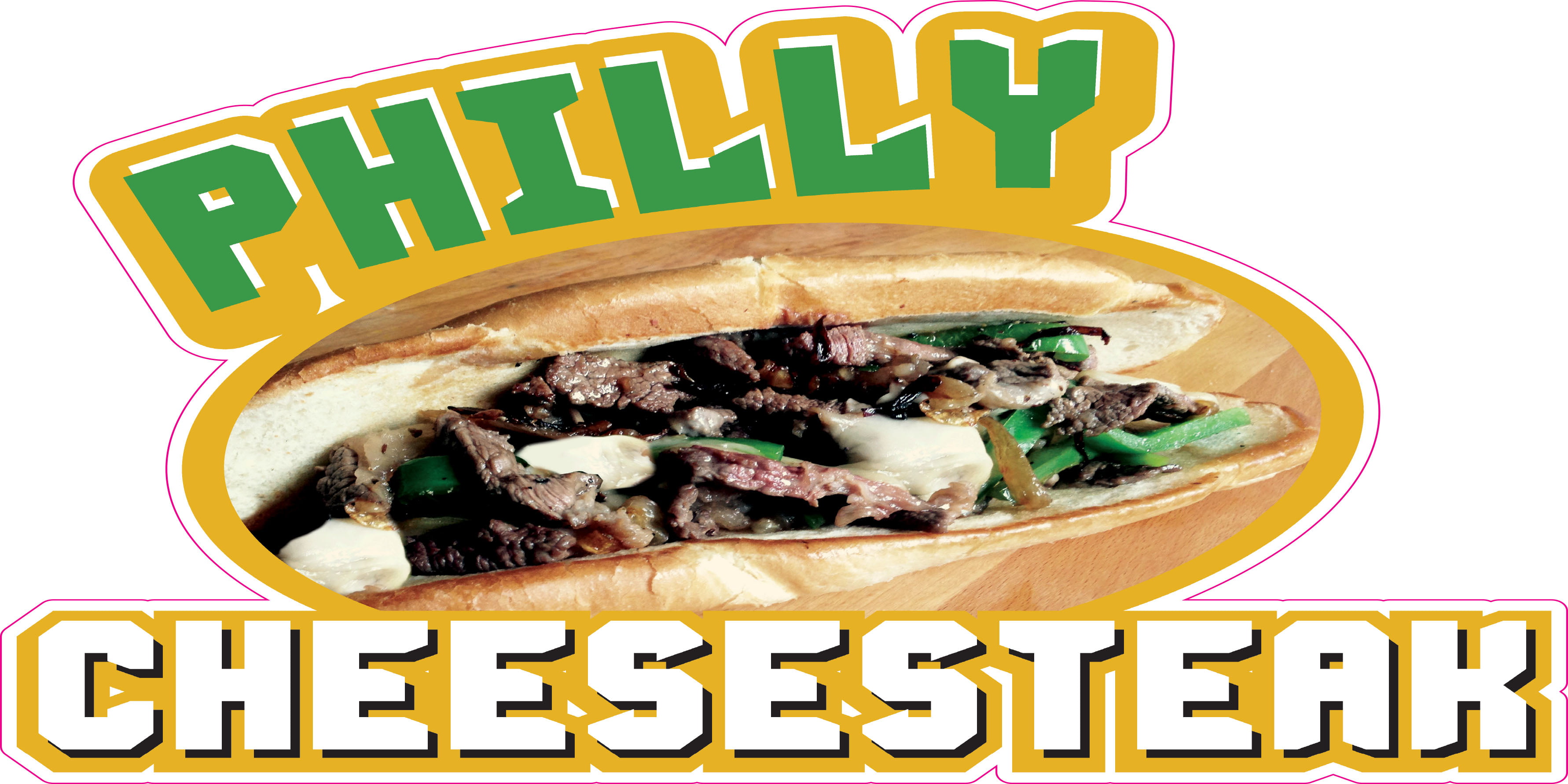 Philly Cheese Steak Decal 14" Sub Sandwich Concession Food Truck Sticker 