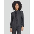 thumbnail image 6 of Long-Sleeve Oxford Athleisure Black, Striped Night Top (Women's) - Mrs Momma Bear, 6 of 11