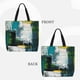 thumbnail image 2 of Fotbe Abstract Brushstrokes Green Blue Bolsa Tote con Estampado para Mujer, Bolsos con Cremallera, Bolsa de Hombro Casual de Gran Capacidad con Bolsillos Internos, 2 of 7