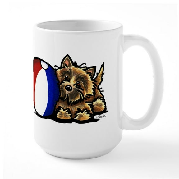 CafePress - Cairn Terrier N Ball Large Mug - 15 oz Ceramic Large White Novelty Mug