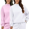 thumbnail image 6 of NMMUED 2 Pcs Women's Sweatshirts Pullover Sweatshirts for Women Casual Outfits for Women Womens Tops Casual Womens Crewneck Sweatshirt Baggy Sweatshirt Fall Outfits White XXL, 6 of 9