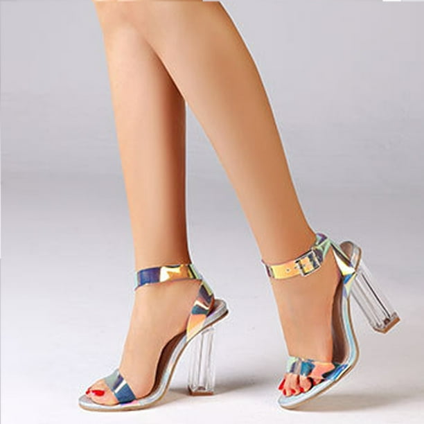 Zapatos de tacón alto para mujer, sandalias informales con punta