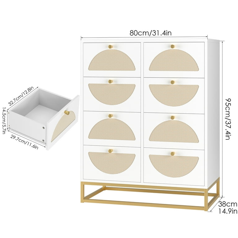 Homfa 8 Drawer Dresser Storage, Vertical Drawer Storage Tower with X-c –  homfafurniture