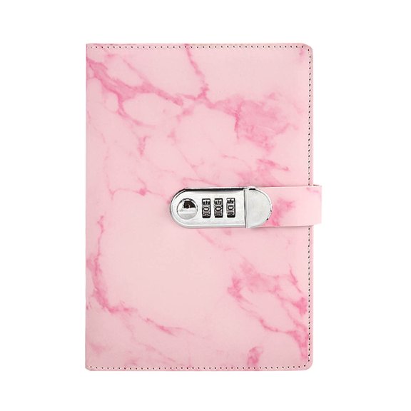 Creative Password Lock Journal Pu Leather Combination Lock Diary Digital Password Notebook Locking Journal Diary