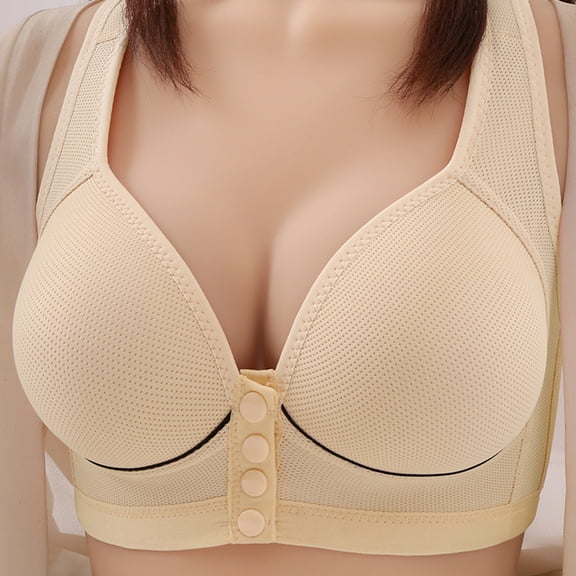 Bras Under $5! Cagogo Women's Plus Size Front Close Wireless Bra Full Coverage Push Up No Underwire Everyday Bras Comfort Support Bralettes Brasieres Para Mujer