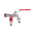 thumbnail image 1 of Generic Brass Dual Outlet Hose Connector with Detachable Design for Drinking Water and Garden Use, Thickened Valve Body, One Inlet Two Outlets, Red Valve, 25mm, 1 of 6