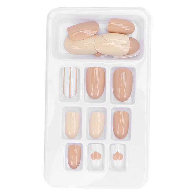 Nail Kit Beautiful , 24Pcs False Nail Tips Set Nail Tips Exquisite Nails Art Tips Press On False Nail Tips Artificial Nail Kit Durable for Salon Home Art Diy