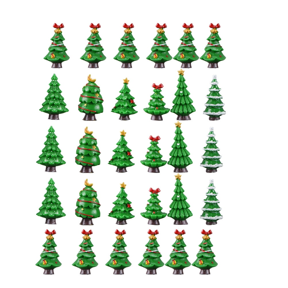 Christmas Tree Miniature Micro Mini Simulation Model Desktop Resin Decoration Ornaments Crafts