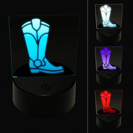 

Cowboy Boot Western LED Night Light Sign 3D Illusion Desk Nightstand Lamp
