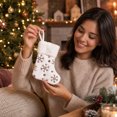 thumbnail image 7 of JeashCHAT Mini White Plush Christmas Stockings, 7.48 Inch Glitter Sequin Snowflake Xmas Stockings Hanging Ornaments, Christmas Tree Decorations, 7 of 7