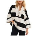 thumbnail image 2 of Samickarr Pullover Sweat Shirts For Women Casual Color Block Striped Pullover Tunic Tops Long Sleeve Shirts Crewneck Oversized Sweatshirts Fall Clothes, 2 of 6