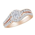 thumbnail image 2 of AFFY Round Cut White Natural Diamond Bypass Fashion Ring In 10k Rose Gold (1 cttw) Ring Size-11.5, 2 of 2