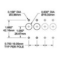 thumbnail image 3 of Blue Sea Disjoncteur 7200-BSS A Series; 5 Ampères/240 Volts AC/32 Volts DC; Noir; Type Hydraulique Magnétique à Pôle Unique; Actionneur à Bascule; Sans Borne de Vis 10-32; Simple, 3 of 3