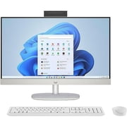 HP 23.8" All-in-One Desktop Computer, AMD Ryzen 5 7520U, 16 GB RAM, White