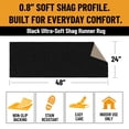 thumbnail image 4 of Ottomanson Plush Shag Bath Rug, Non-Slip Bathroom Mat with Rubber Backing, 24" x 48", Black, 4 of 8