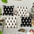 thumbnail image 2 of Set of 4 Merry Christmas Trees Black White Snowflake Throw Pillow Covers Winter Xmas Square Decorative Pillow Cases Cushion Cover Outdoor Decorations Sofa Cotton Linen 18x18 Inch, 2 of 6