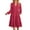 Rose Red, variant on Fall Dresses for Women Long Sleeve V Neck Midi Dress Casual Loose Flowy Swing Tiered Dress with Pockets