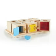 Guidecraft Guidecraft Peekaboo Lock Boxes with Storage Tray: Sorting & Stacking Toy for Children - Kids Early Learning and Development Toy, Multi-colored Wooden Educational Toddler Toy