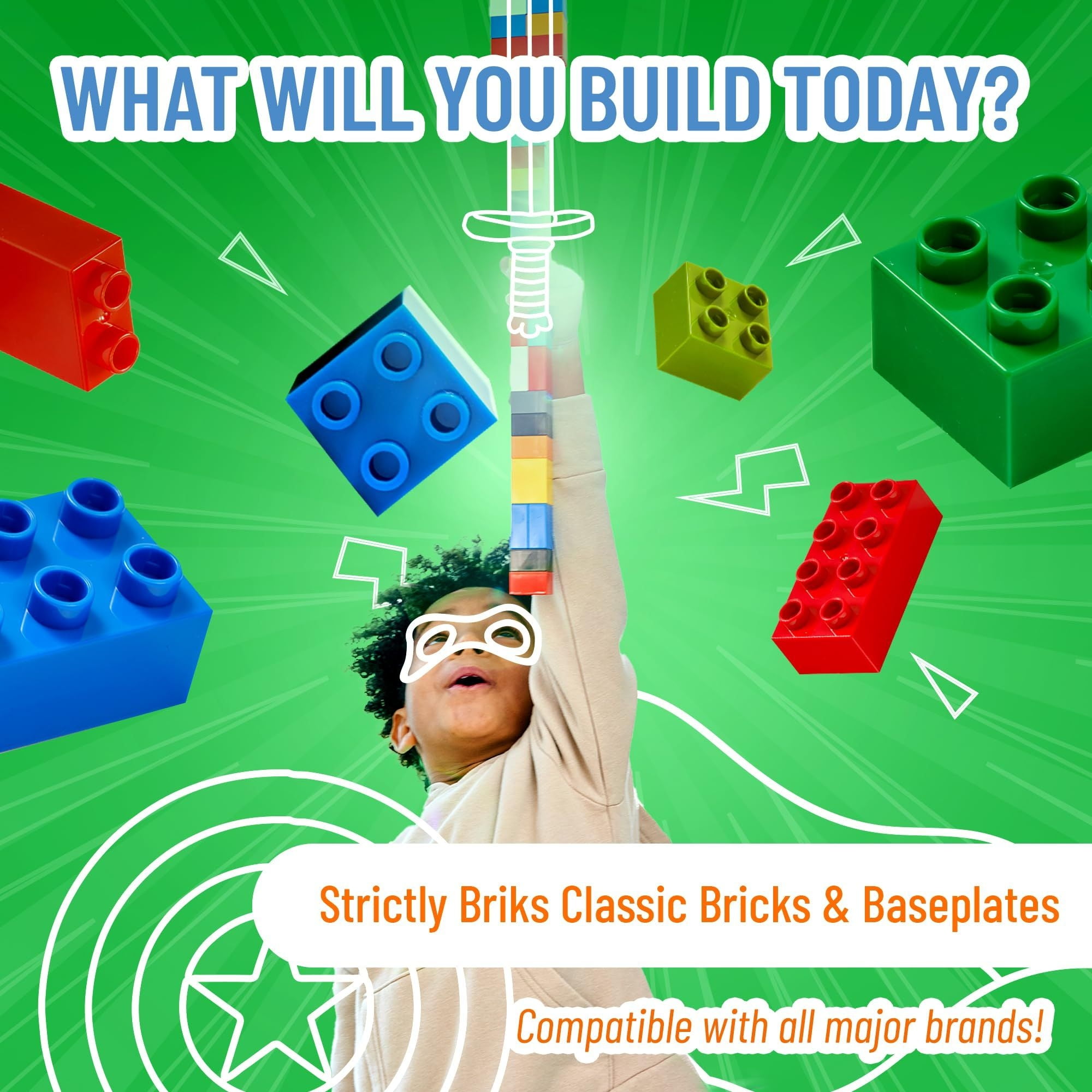 Strictly Briks Toy Large Building Blocks For Kids and Toddlers, Big Bricks Set For Ages 3 and Up, 100% Compatible with All Major Brands,10 Multi Colors, 84 Pieces