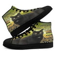 thumbnail image 4 of Black Cat Happy People Have Cat Hair On Their Cloth High Top Canvas Shoes Sneakers Black Size 13, 4 of 7